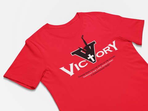 Motivational christian message t-shirt - Victory T-shirt - Premium bold t-shirt design red