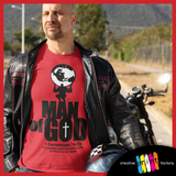 Christian cool text t-shirt - Man of God T-shirt - Premium men t-shirt design model biker